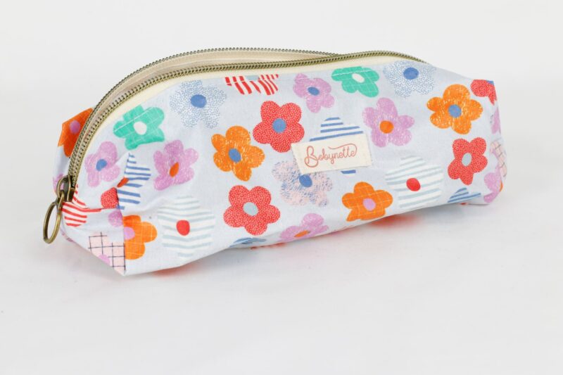 Trousse école imperméabilisée funky fleurs bobynette