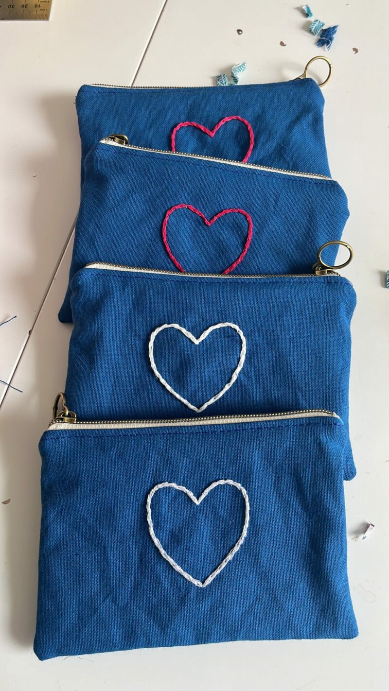 Pochette brodée cadeau nounou